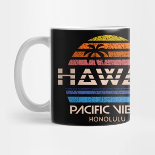 Hawaii Honolulu pacific vibes retro sunset vibe distressed Mug